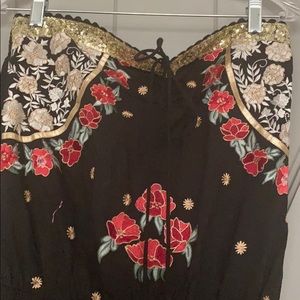 Adorable strapless ornate sundress